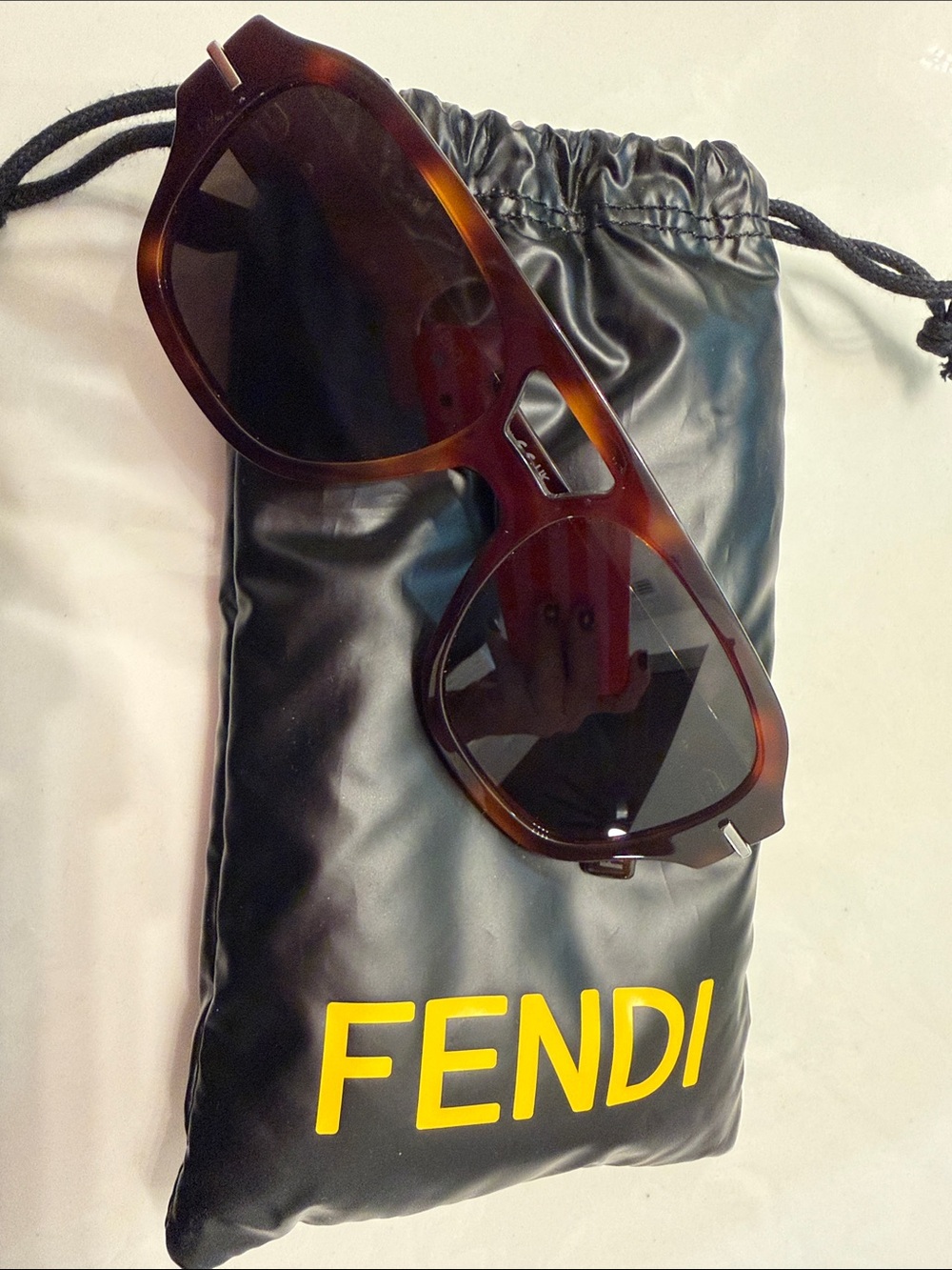 Fendi Tortoiseshell Frame Sunglasses with Dark Brown Lenses